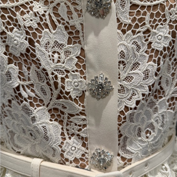 Self-Portrait Cream Lace Midi Dress - Picture 3 of 5